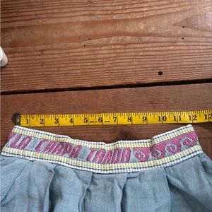 Vintage Jean-Like Blue Skirt With Fish Trim